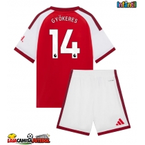 Camisa de Futebol Arsenal Viktor Gyokeres #14 Equipamento Principal Infantil 2026-27 Manga Curta (+ Calças curtas)